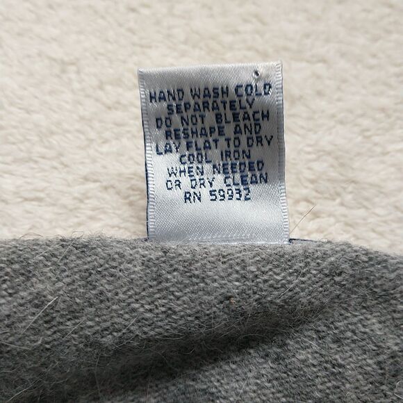 Vtg Weathervane Cardigan Sweater Womens M Gray Stripes Lambswool Angora - Picture 7 of 8